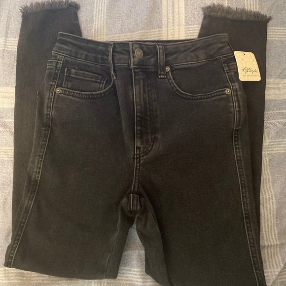 Free People Raw High-Rise Jegging | Black - Picture 6 of 8